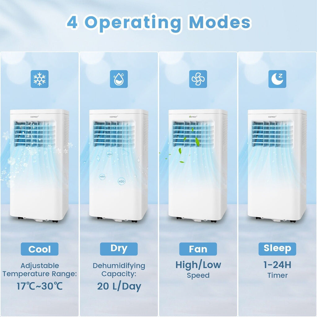9000 BTU 4-In-1 Portable Air Conditioner with Sleep Mode