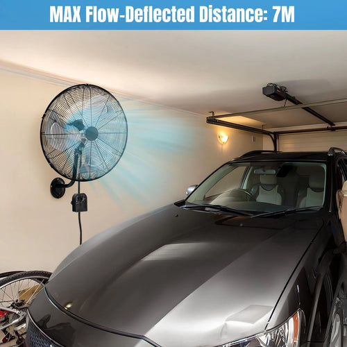 20 Inch Heavy Duty Metal Wall Mount Fan with 3 Fan Speeds