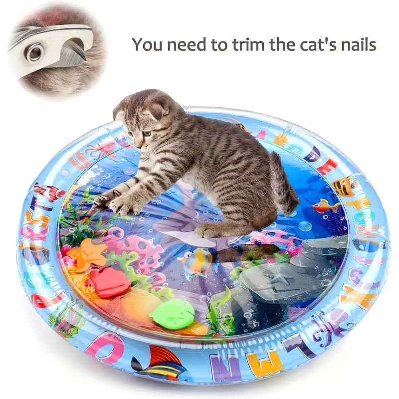 Pet Sensory Water Mat Thickened Inflatable Sea Ocean Water Mat for Cat Pet Supplies Cleaning Cooling Mat Cat Pets Accessories