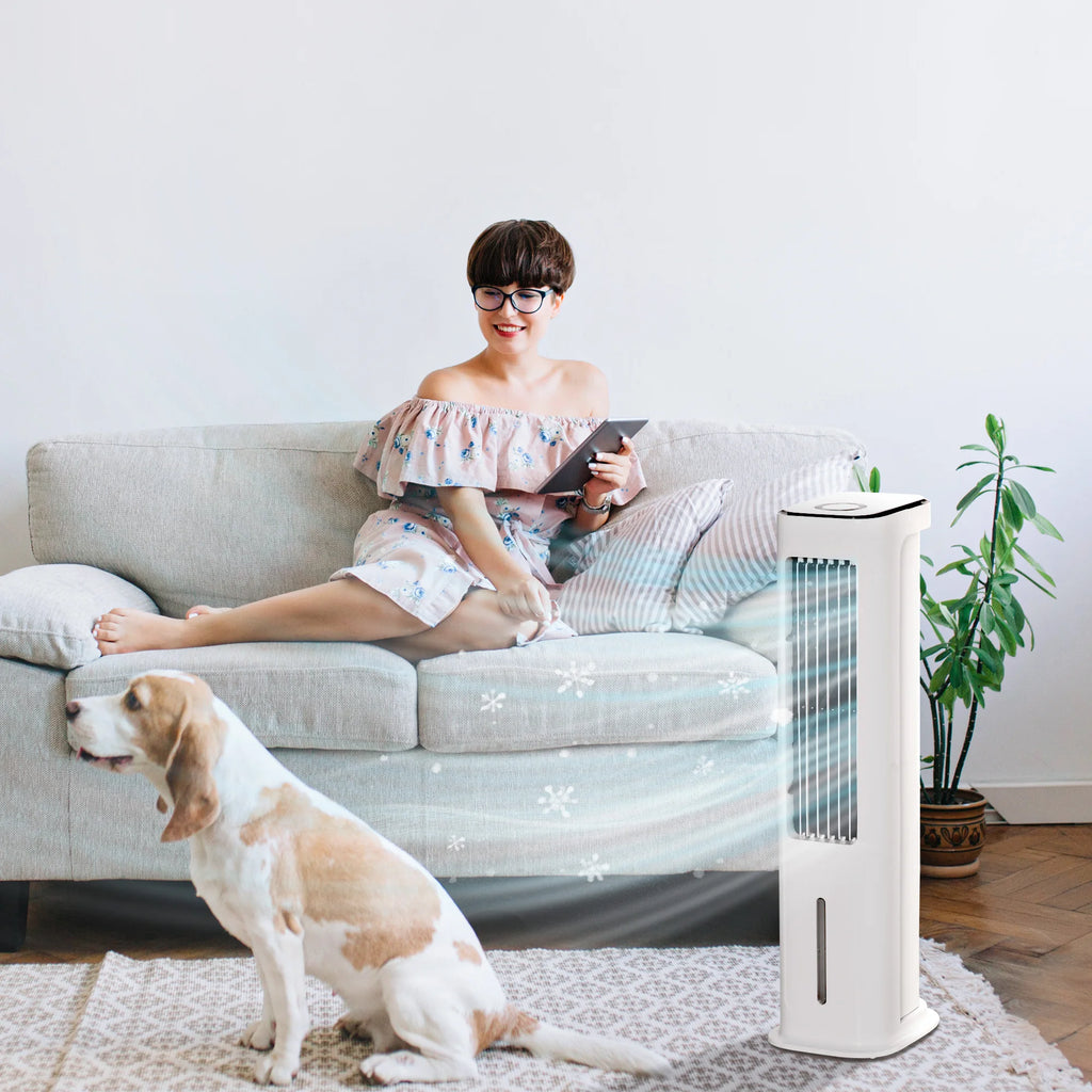 Evaporative Air Cooler with Timer, Oscillating, Ice Cooling Tower Fan