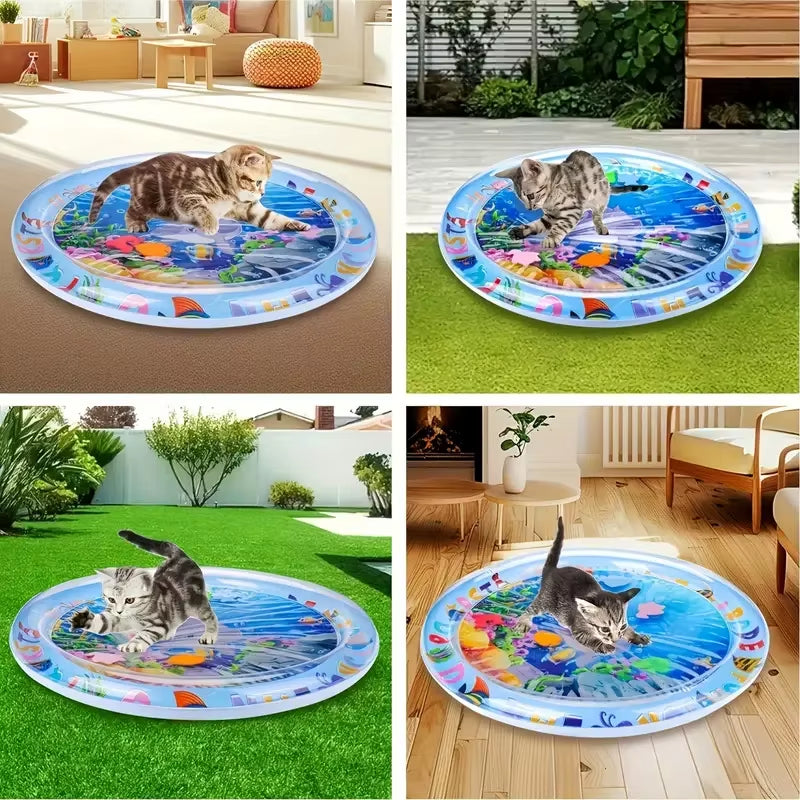 Pet Sensory Water Mat Thickened Inflatable Sea Ocean Water Mat for Cat Pet Supplies Cleaning Cooling Mat Cat Pets Accessories