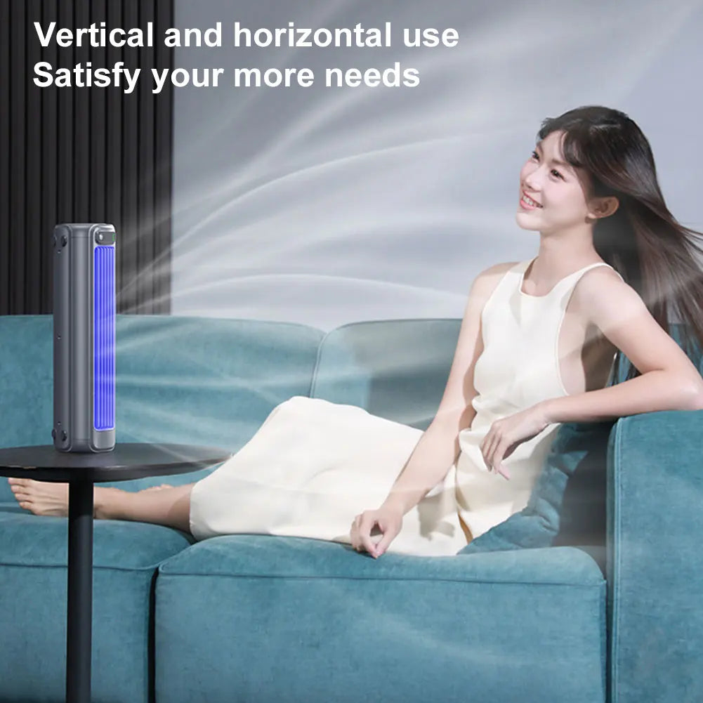 Portable Air Conditioner Fan 2000/1200Mah Quiet Desk Fan Tower Fan Wall Mount Electric Fan 3 Speed Rechargeable for Home Bedroom