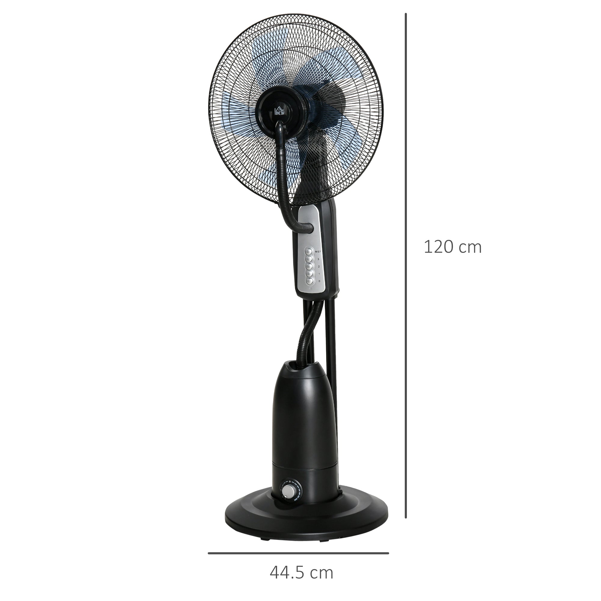 18 Pedestal Fan with Water Mist Spray, Standing Fan, Humidifying Misting Fan with 3 Speeds, 2.8L Water Tank, Black