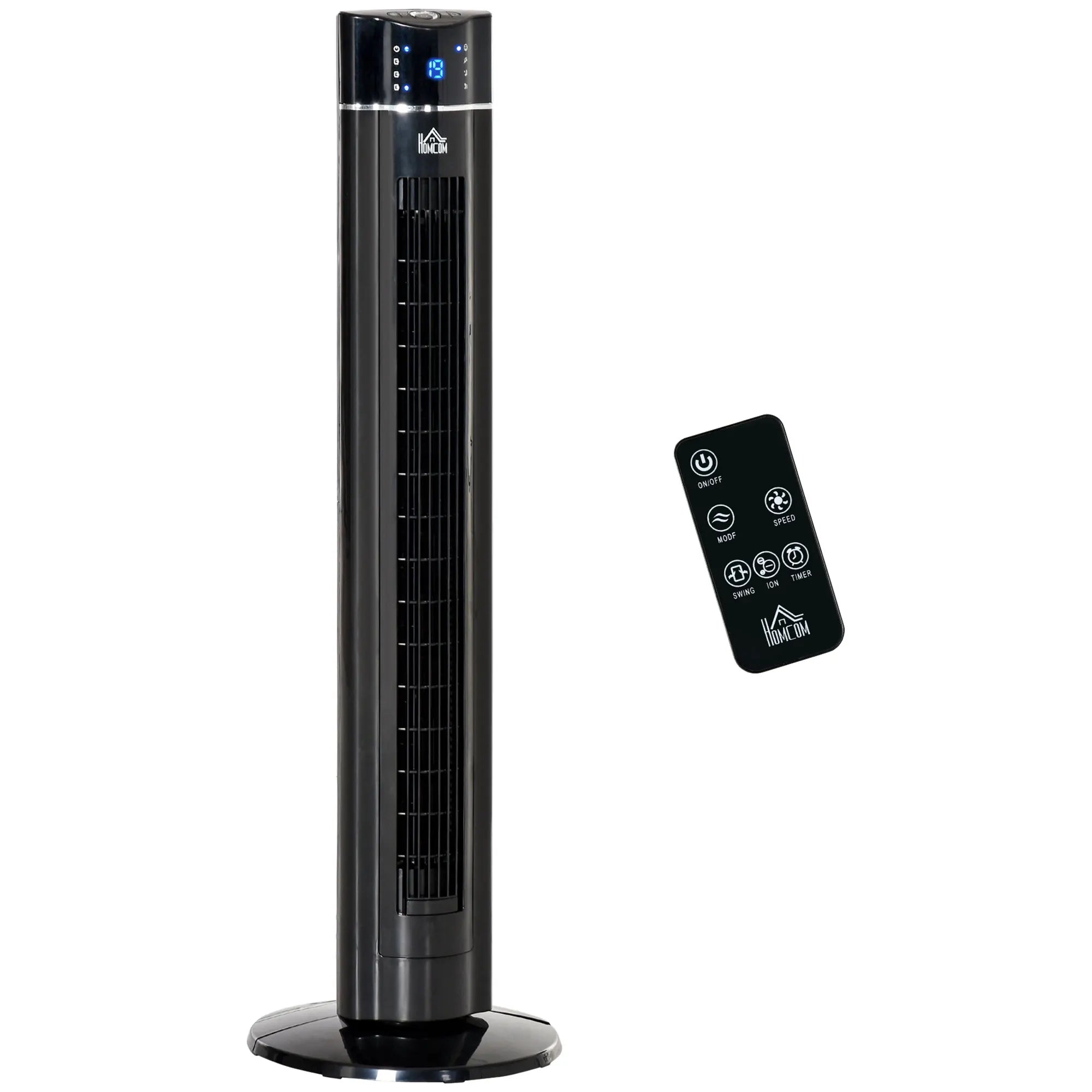 Tower Fan Anion Cooling Bedroom W/ Oscillating, Remote Controller, Black