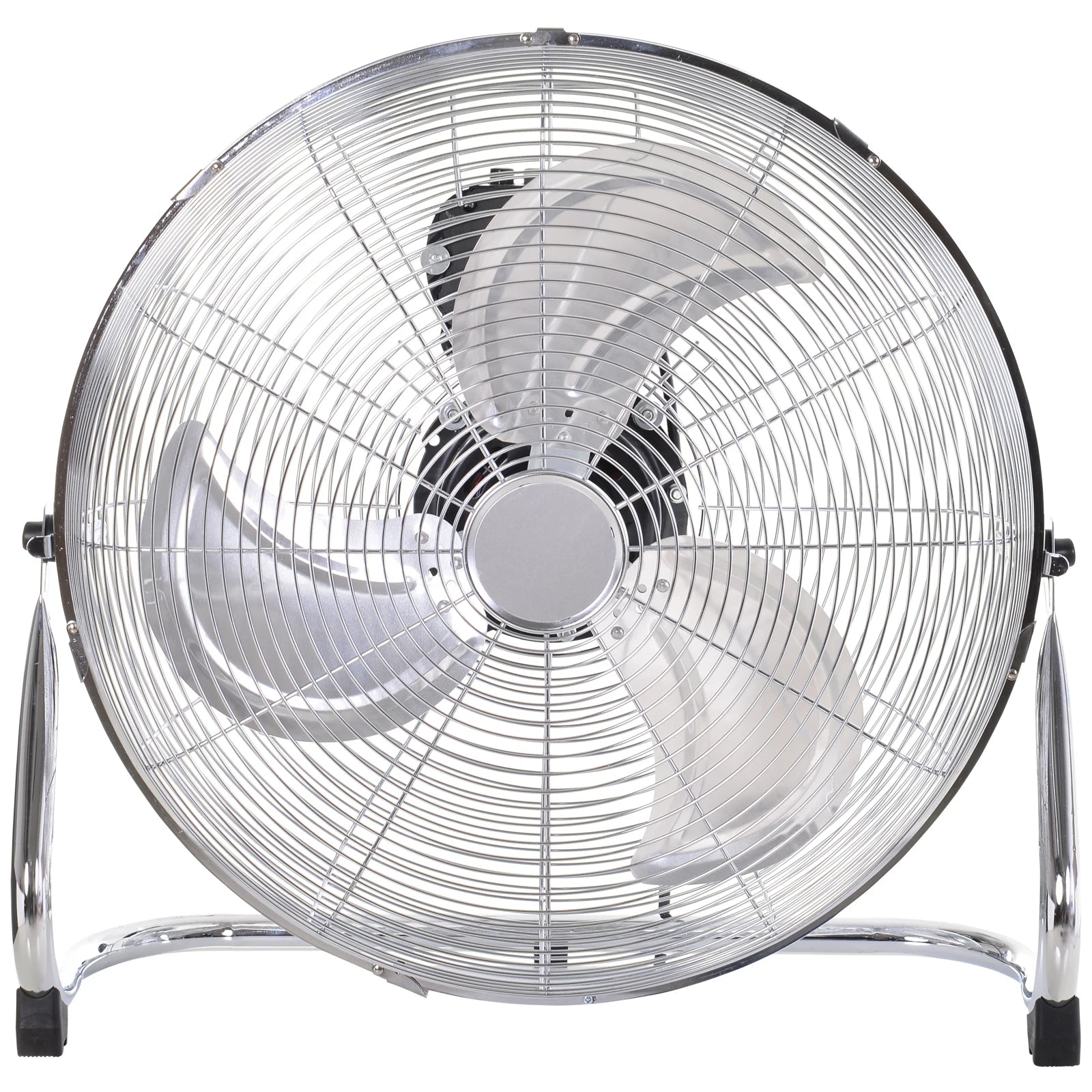 20" Chrome Metal Floor Fan with Tilting, High Velocity, 3 Speed, Portable Gym Fan for Home Office