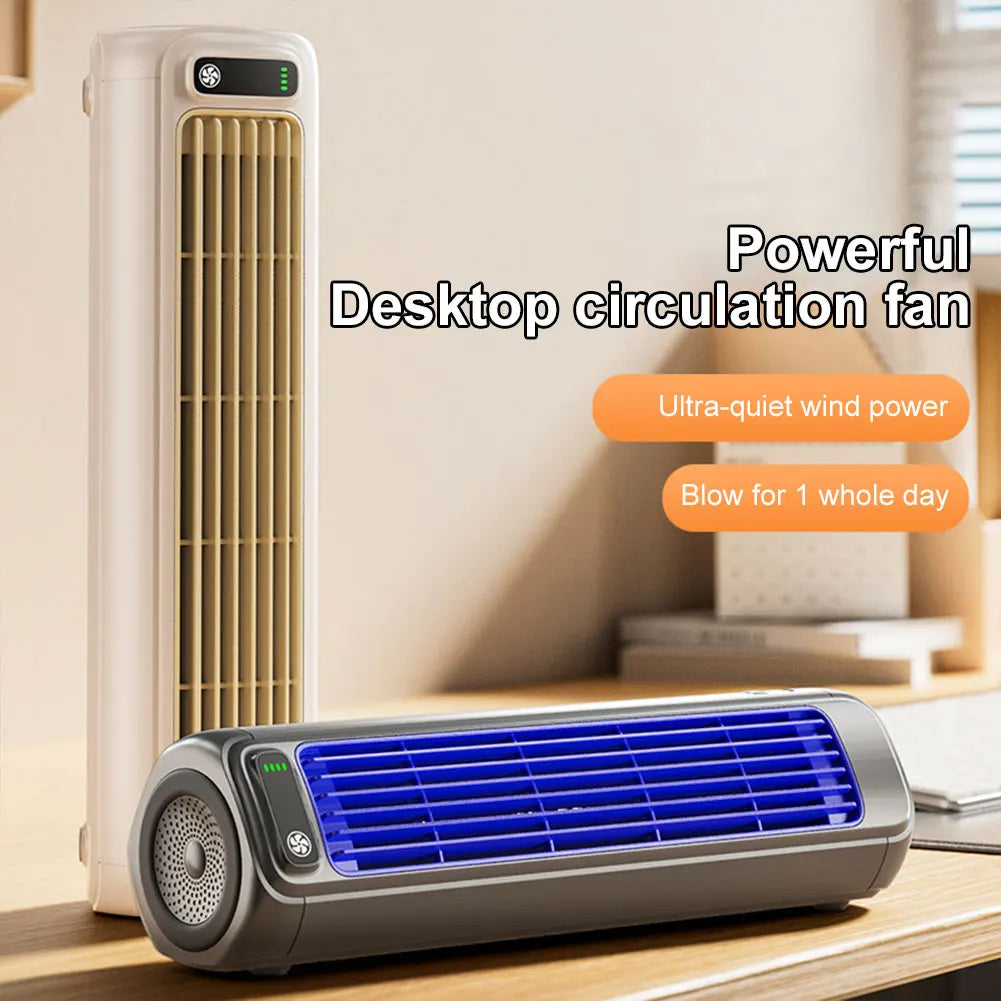 Portable Air Conditioner Fan 2000/1200Mah Quiet Desk Fan Tower Fan Wall Mount Electric Fan 3 Speed Rechargeable for Home Bedroom