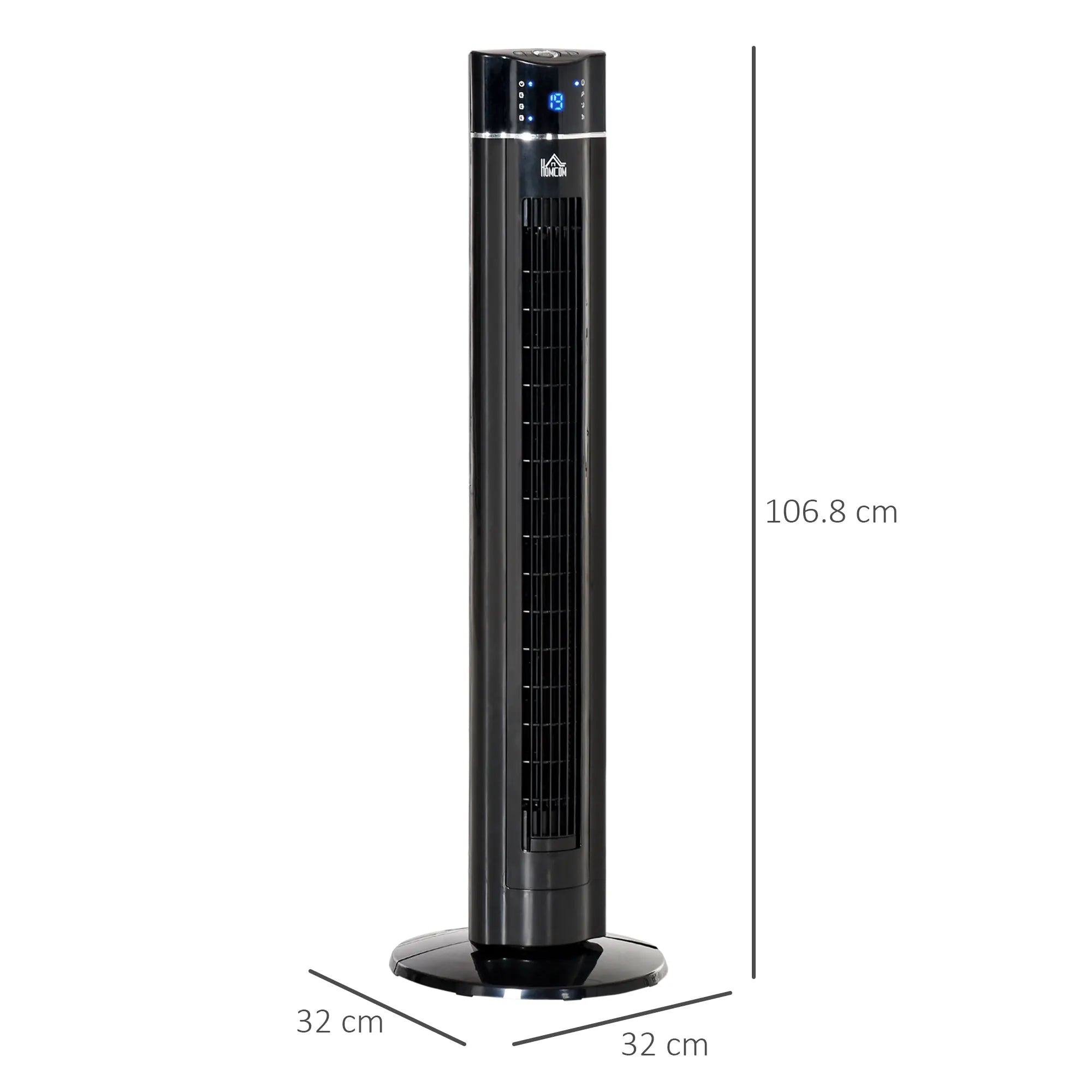 Tower Fan Anion Cooling Bedroom W/ Oscillating, Remote Controller, Black