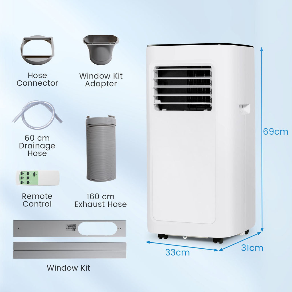 8000 BTU Portable Air Conditioner with Dehumidifier Fan and Sleep Mode