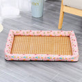 Pet Cat Bed Mat Rattan Woven Cat Sleeping Mat Sofa Bed Summer Pet Cooling Mat for Small Dog Cats Kitten Puppy Beds Cushion