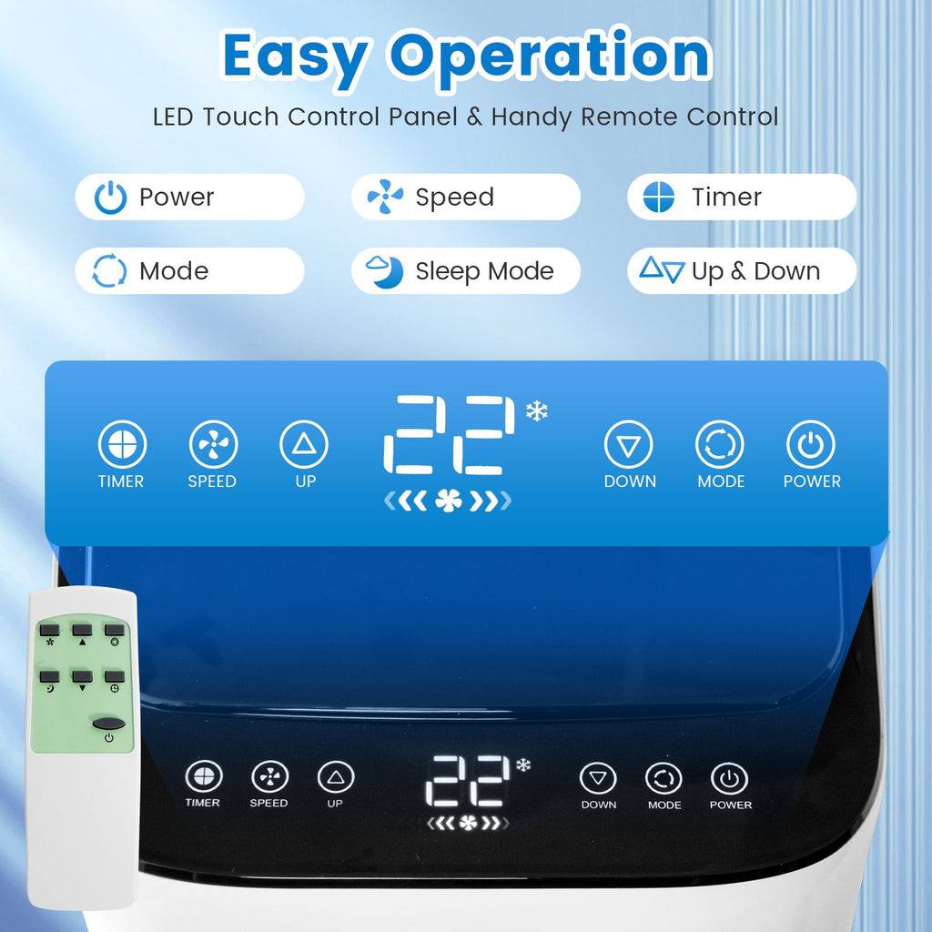 8000 BTU Portable Air Conditioner with Dehumidifier Fan and Sleep Mode