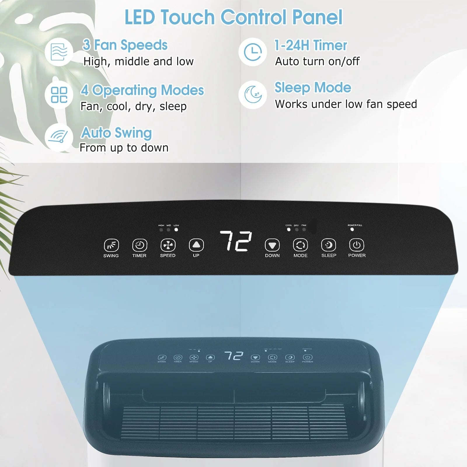 18000 BTU Portable Air Conditioner 4-In-1 with Remote Control