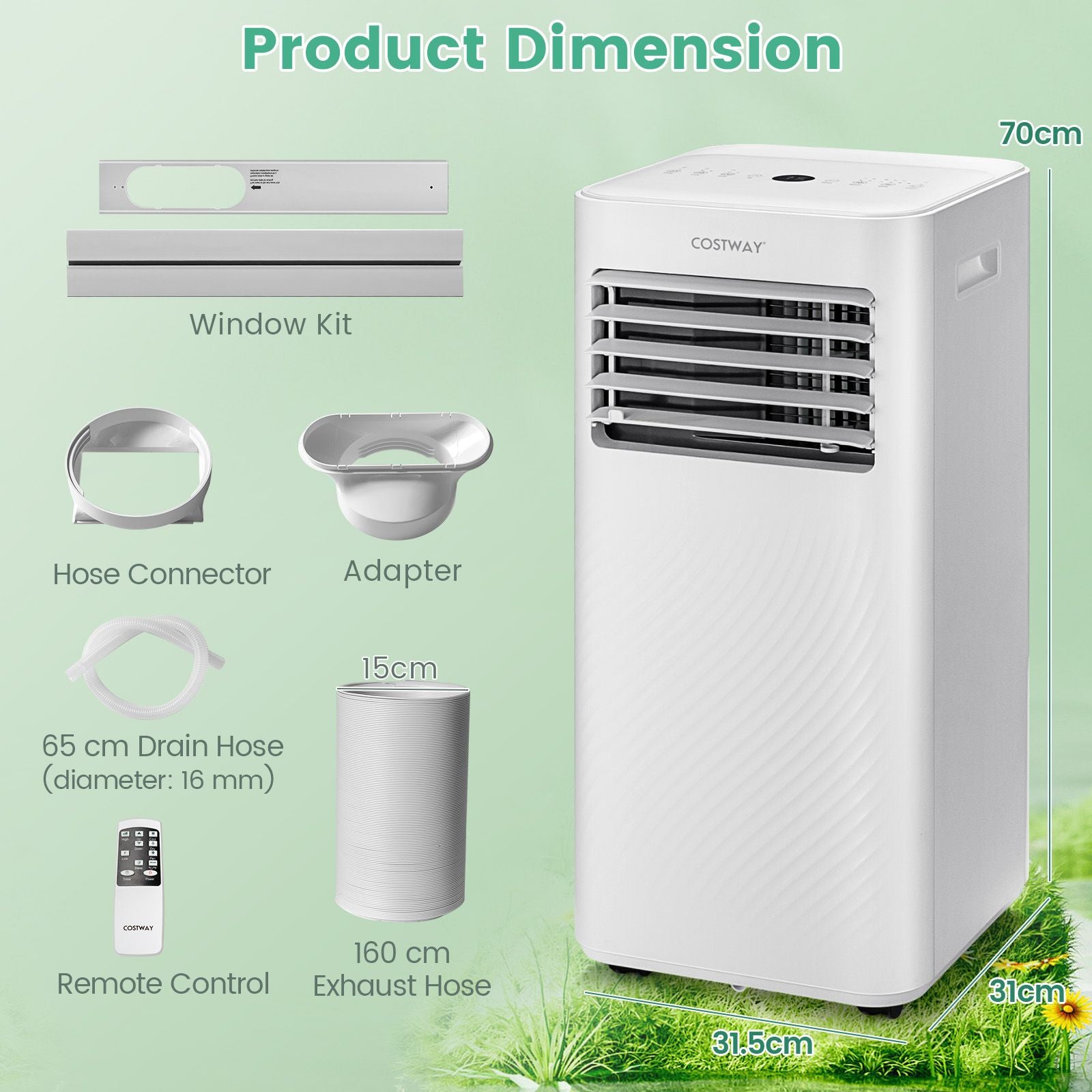 9000 BTU 3-In-1 Portable Air Conditioner with Sleep Mode