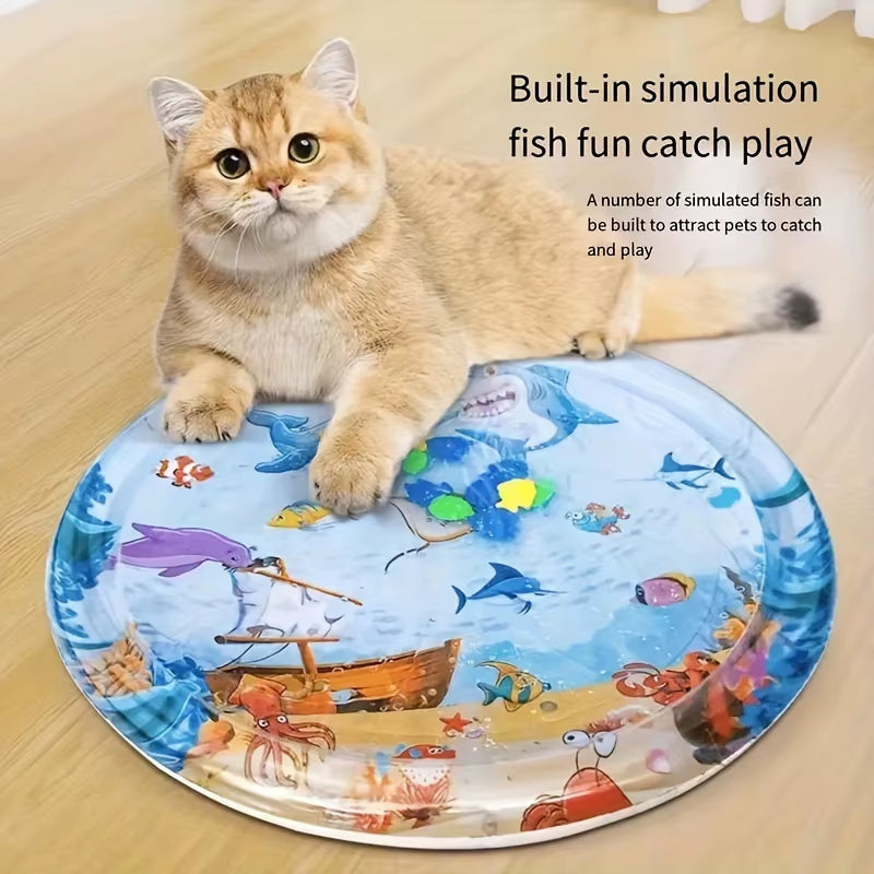 Pet Sensory Water Mat Thickened Inflatable Sea Ocean Water Mat for Cat Pet Supplies Cleaning Cooling Mat Cat Pets Accessories