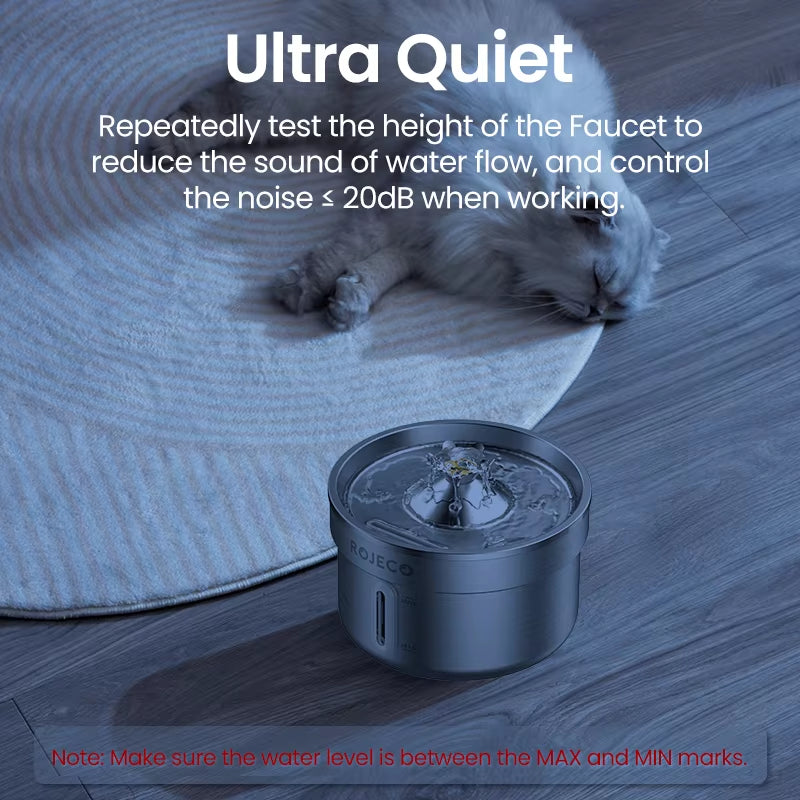 Stainless Steel Pet Water Fountain Automatic Cat Drinking Fountain for Pet Dogs Drinker Rechargeable Pet Water Purifier