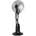 18 Pedestal Fan with Water Mist Spray, Standing Fan, Humidifying Misting Fan with 3 Speeds, 2.8L Water Tank, Black